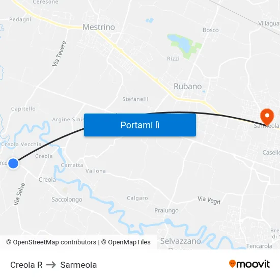Creola R to Sarmeola map