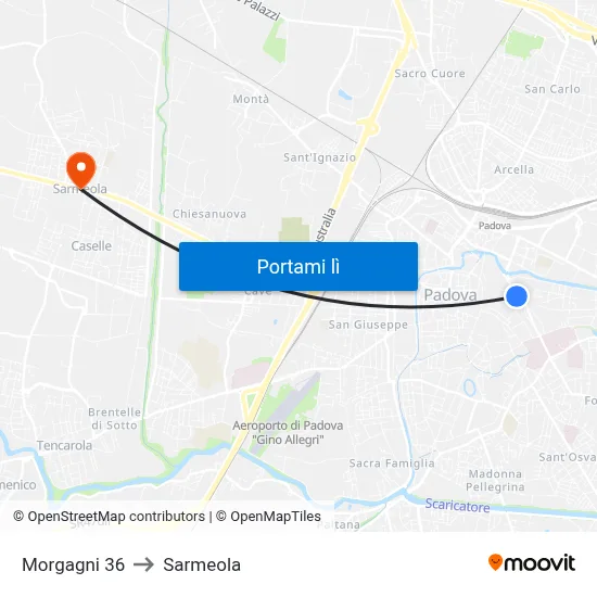 Morgagni 36 to Sarmeola map