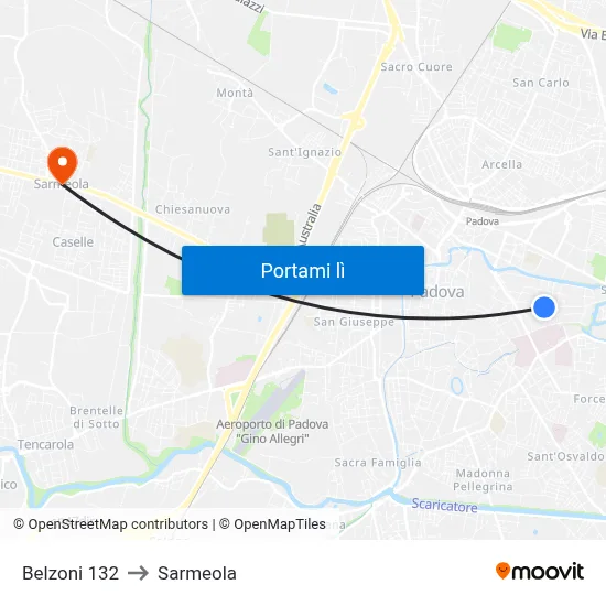 Belzoni 132 to Sarmeola map