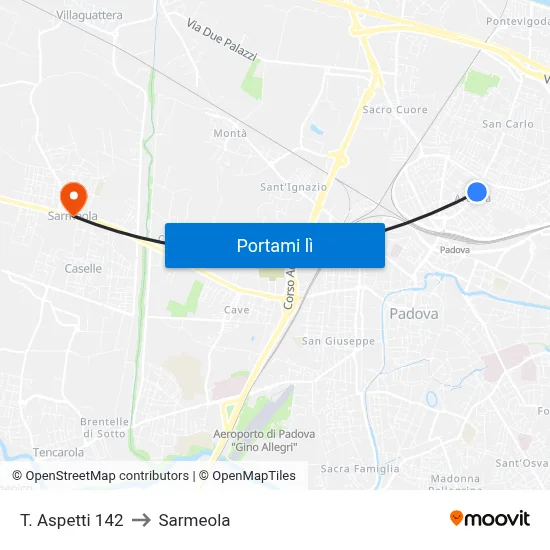 T. Aspetti 142 to Sarmeola map