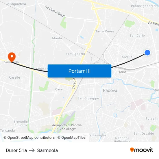 Durer 51a to Sarmeola map