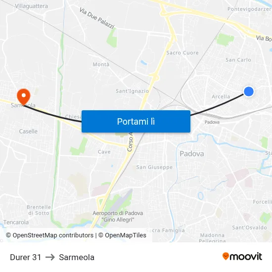 Durer 31 to Sarmeola map