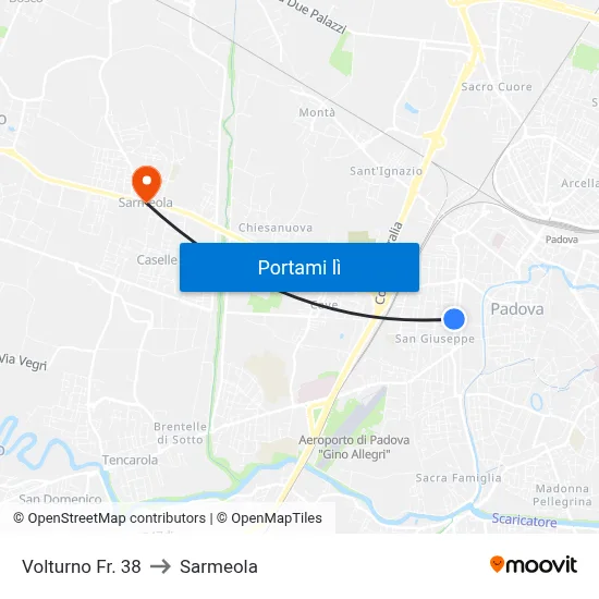 Volturno Fr. 38 to Sarmeola map