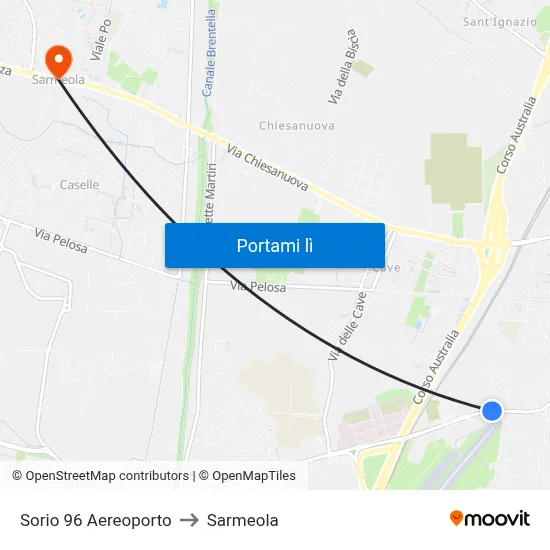 Sorio 96 Aereoporto to Sarmeola map