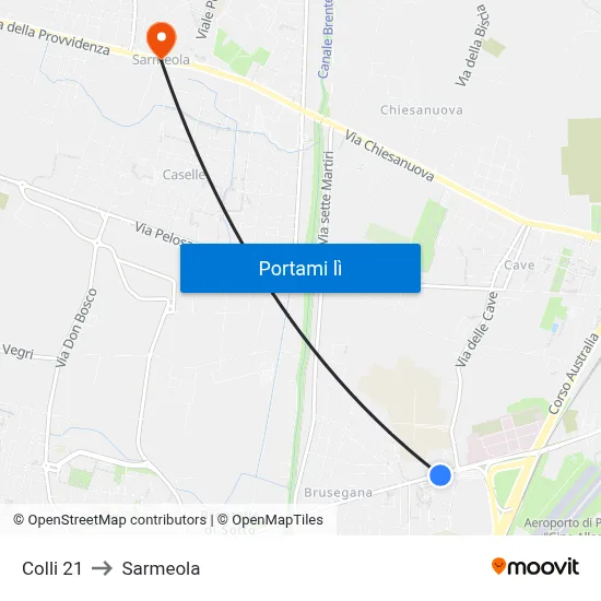 Colli 21 to Sarmeola map
