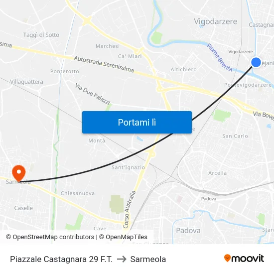 Piazzale Castagnara 29  F.T. to Sarmeola map