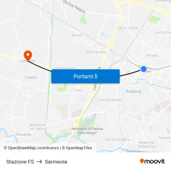 Stazione FS to Sarmeola map