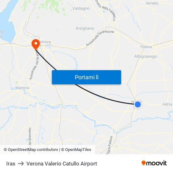 Iras to Verona Valerio Catullo Airport map