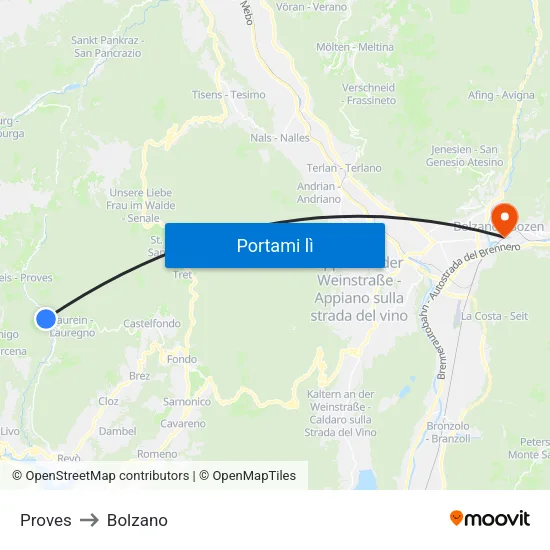 Proves to Bolzano map