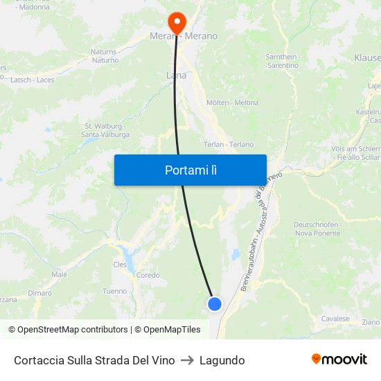 Cortaccia Sulla Strada Del Vino to Lagundo map