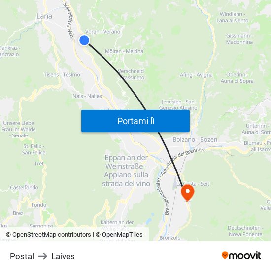 Postal to Laives map