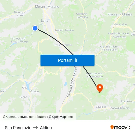 San Pancrazio to Aldino map