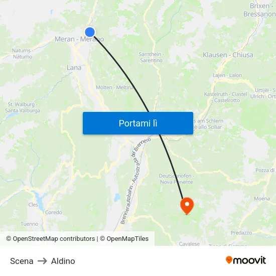Scena to Aldino map
