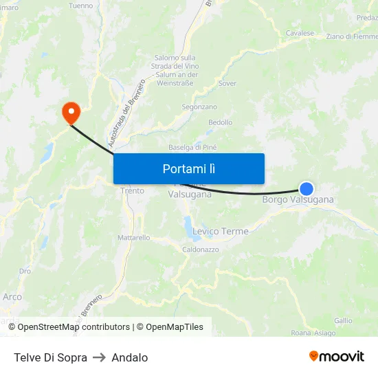 Telve Di Sopra to Andalo map