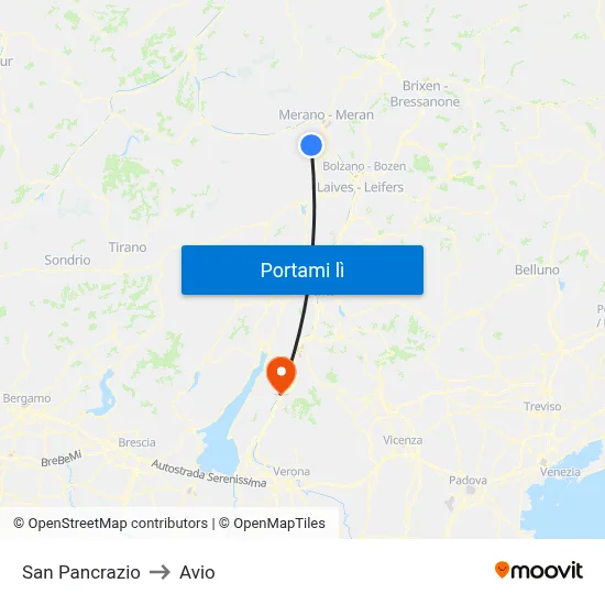 San Pancrazio to Avio map