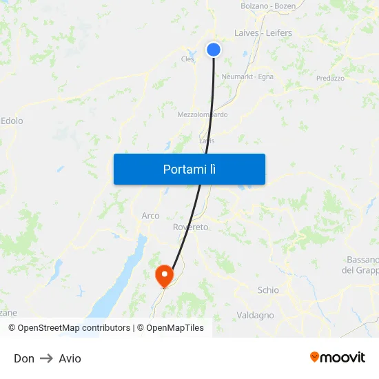 Don to Avio map