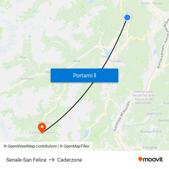 Senale-San Felice to Caderzone map