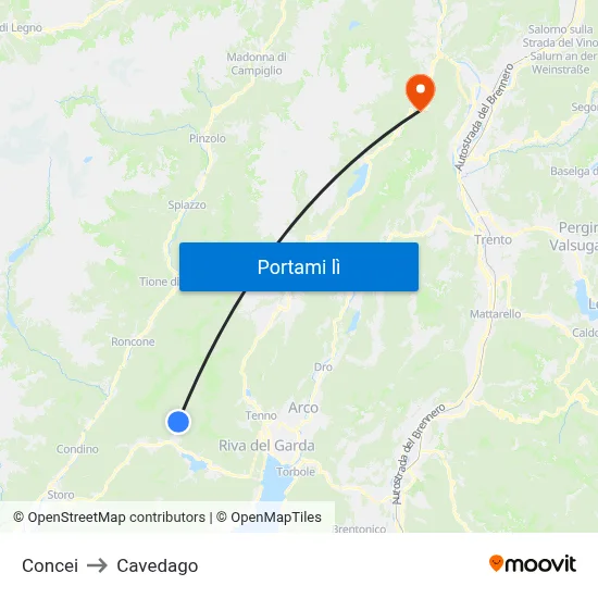 Concei to Cavedago map