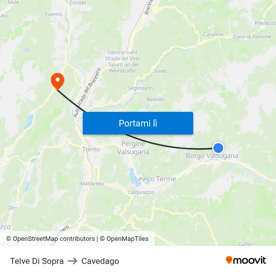 Telve Di Sopra to Cavedago map