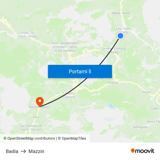 Badia to Mazzin map