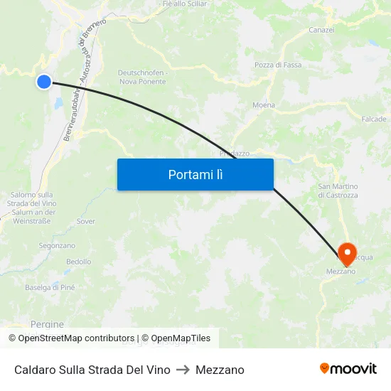 Caldaro Sulla Strada Del Vino to Mezzano map