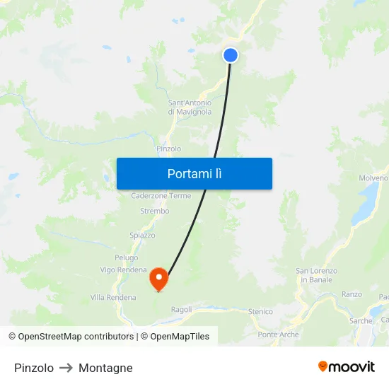 Pinzolo to Montagne map