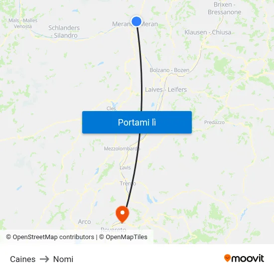 Caines to Nomi map