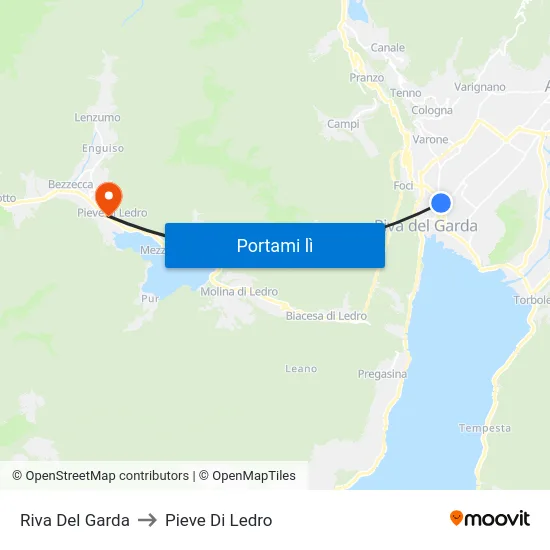 Riva Del Garda to Pieve Di Ledro map