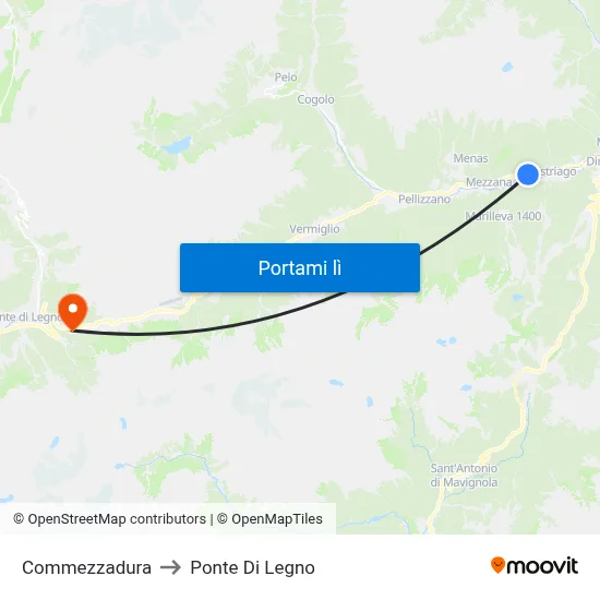 Commezzadura to Ponte Di Legno map