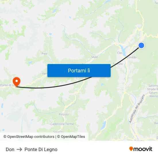 Don to Ponte Di Legno map