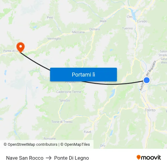 Nave San Rocco to Ponte Di Legno map