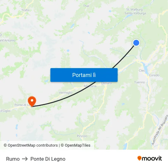 Rumo to Ponte Di Legno map