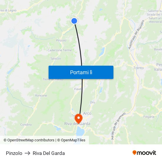 Pinzolo to Riva Del Garda map