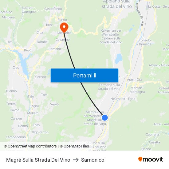 Magrè Sulla Strada Del Vino to Sarnonico map