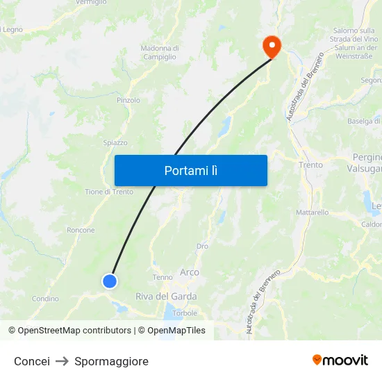 Concei to Spormaggiore map
