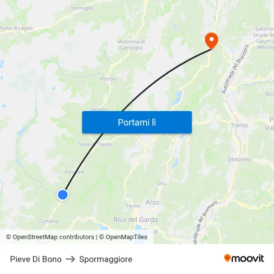 Pieve Di Bono to Spormaggiore map