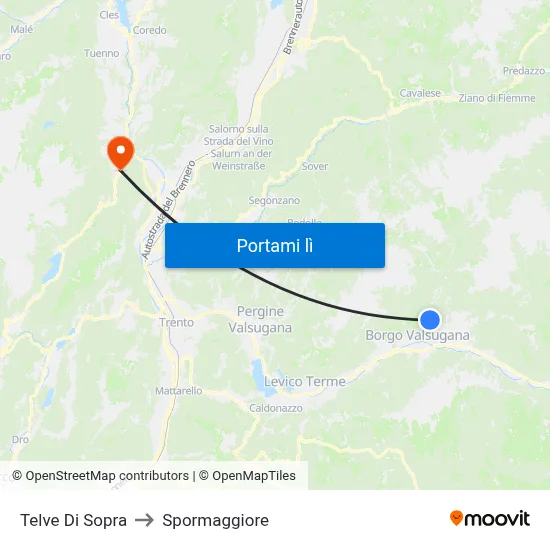 Telve Di Sopra to Spormaggiore map