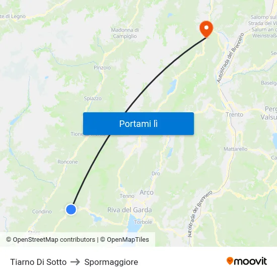 Tiarno Di Sotto to Spormaggiore map