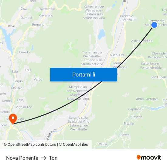 Nova Ponente to Ton map