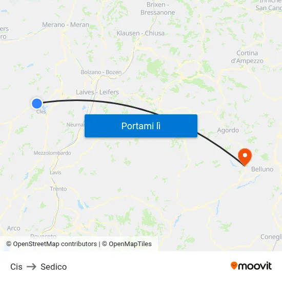 Cis to Sedico map