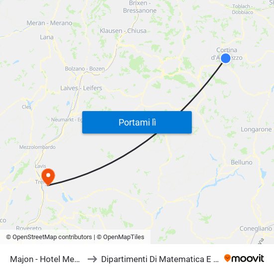 Majon - Hotel Menardi to Dipartimenti Di Matematica E Fisica map