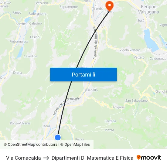 Via Cornacalda to Dipartimenti Di Matematica E Fisica map