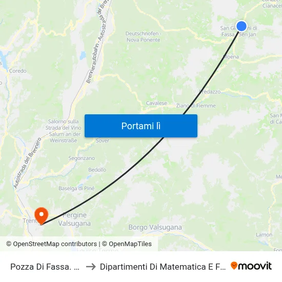 Pozza Di Fassa. Vac to Dipartimenti Di Matematica E Fisica map