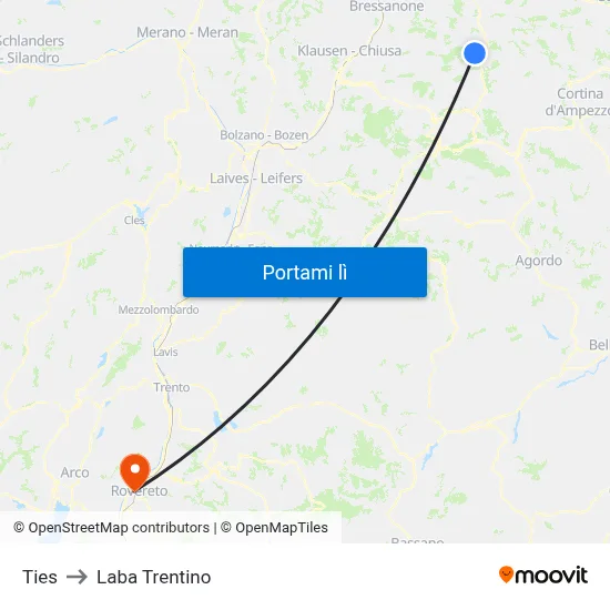 Ties to Laba Trentino map