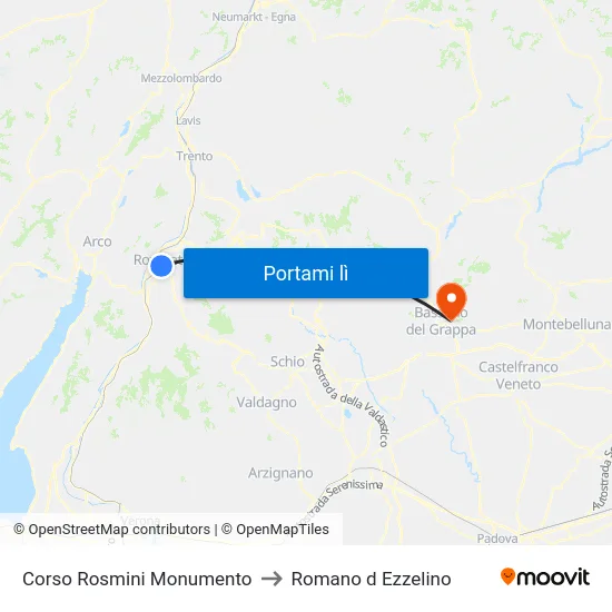 Corso Rosmini Monumento to Romano d Ezzelino map