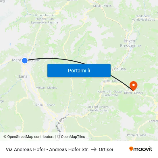 Via Andreas Hofer - Andreas Hofer Str. to Ortisei map