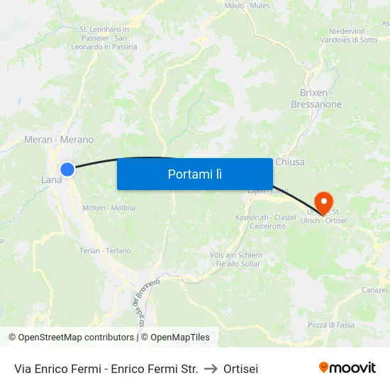 Via Enrico Fermi - Enrico Fermi Str. to Ortisei map