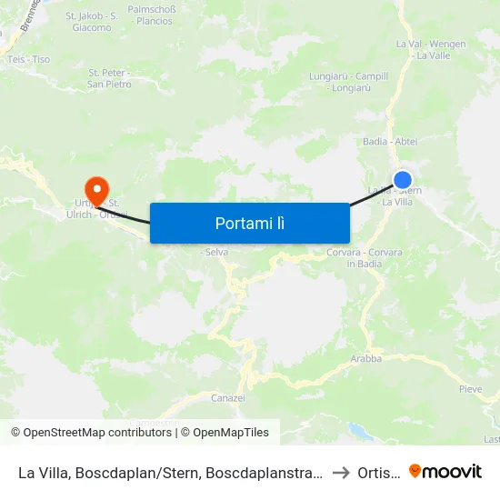 La Villa, Boscdaplan/Stern, Boscdaplanstraße to Ortisei map