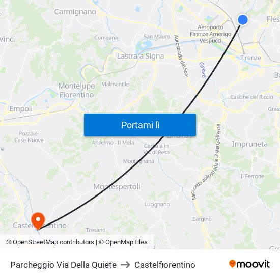 Parcheggio Via Della Quiete to Castelfiorentino map
