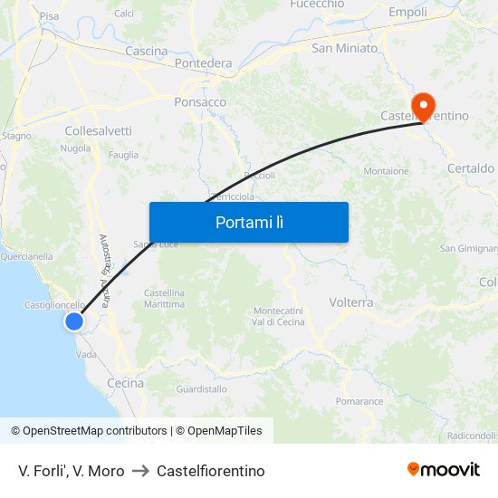 V. Forli',  V. Moro to Castelfiorentino map